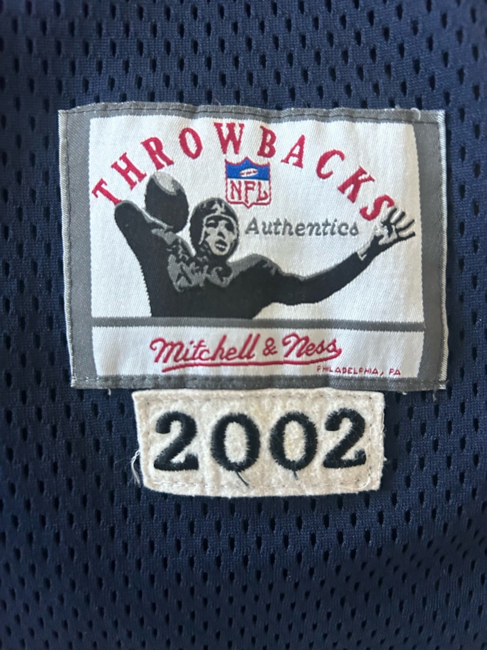 Mitchell & Ness Navy Blue Throwbacks NFL Patch Jersey
